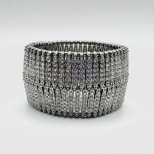 Stella and Dot Ainsley Clear CZ Pave Stretch Cuff Bracelet